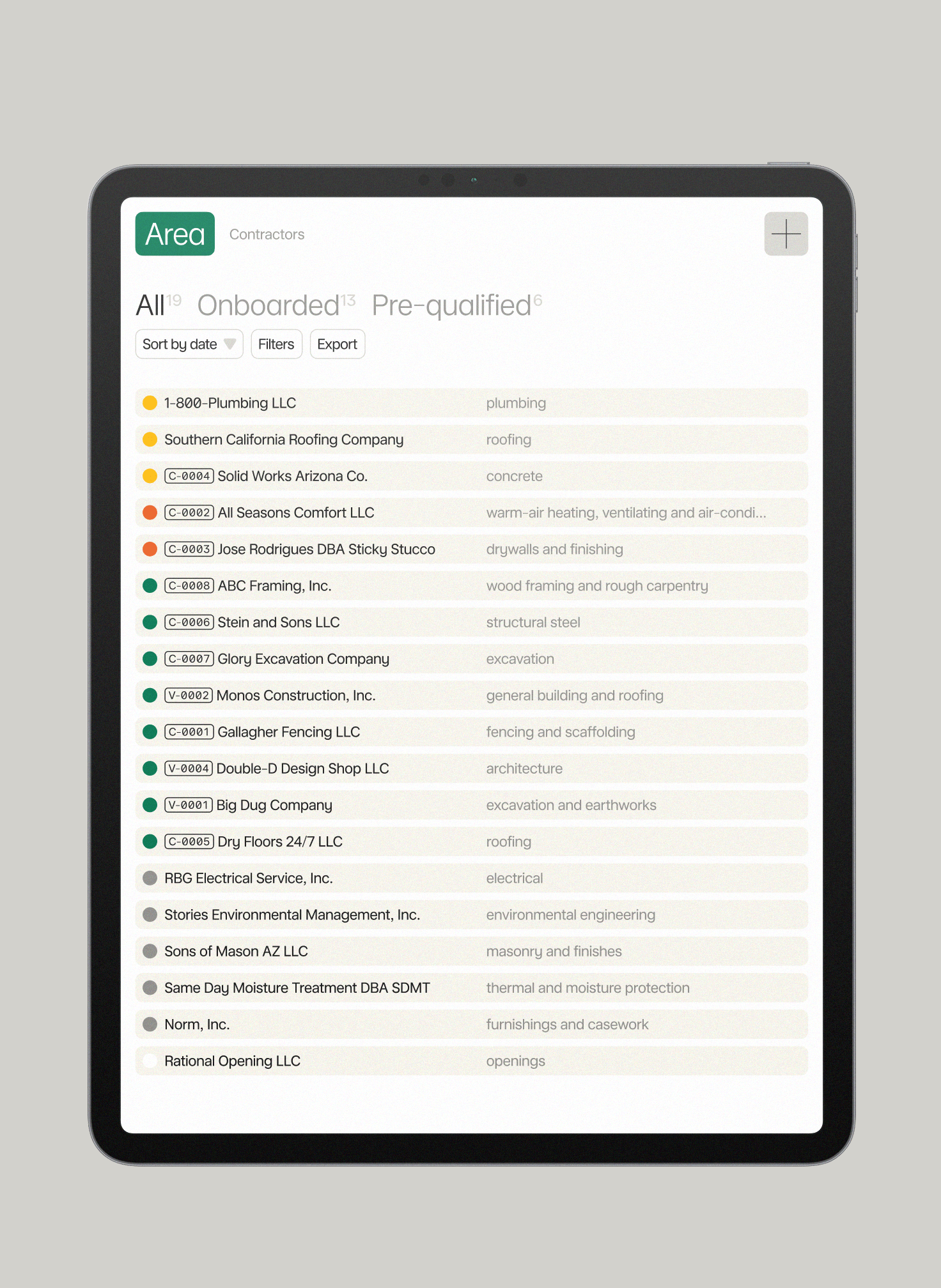Manage contractors in a single place